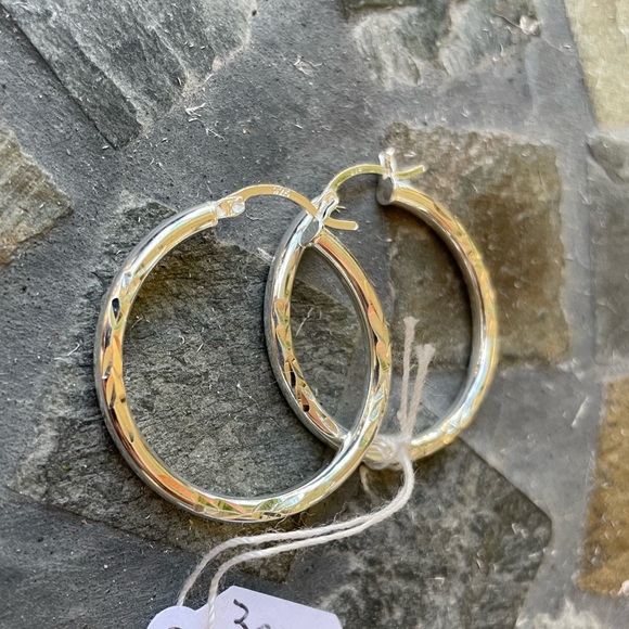 SOLD ⭐️ Sterling Silver Hoop Earrings - Picture 6 of 13